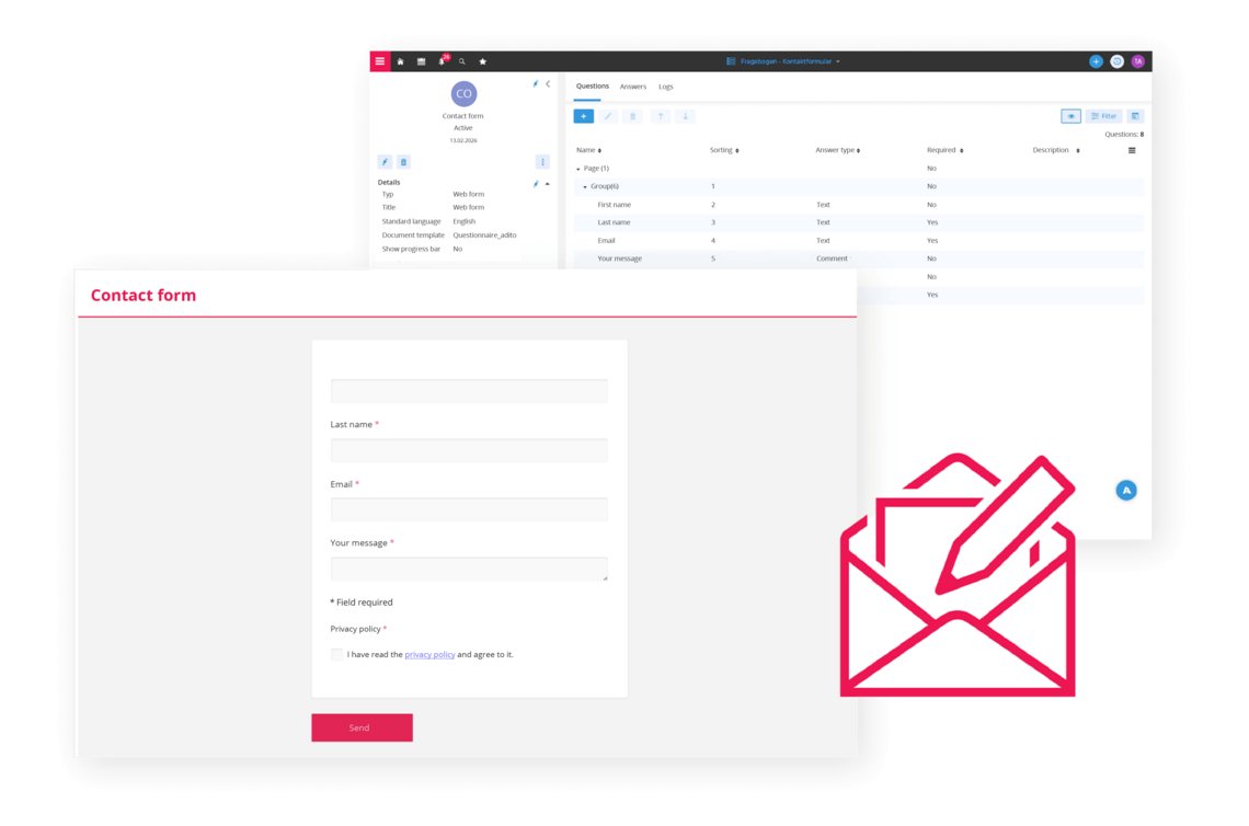 Capture customer data with ADITO forms
